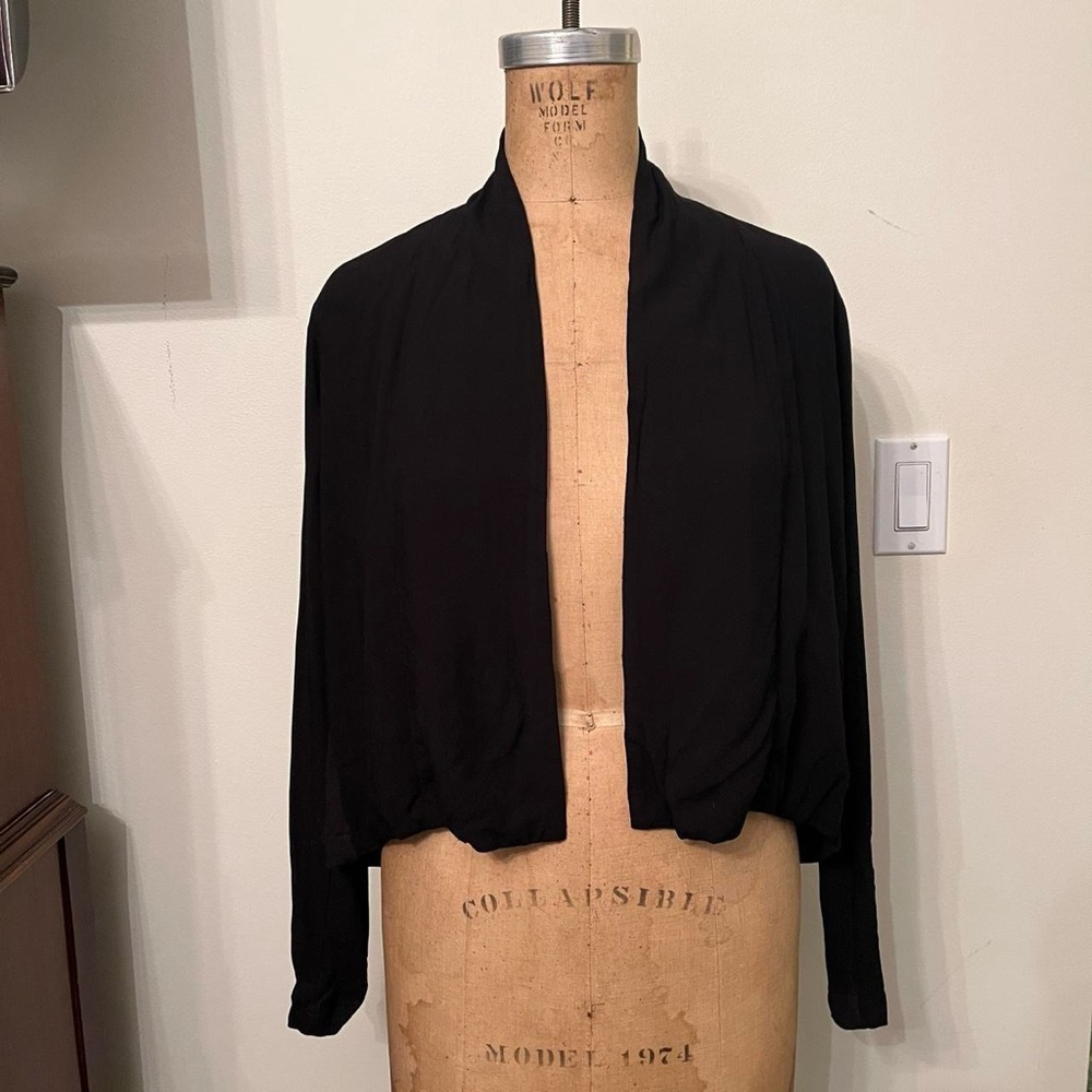 Splendid Black Long Sleeve Cropped Cardigan